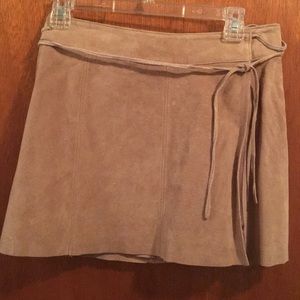 Suede mini skirt